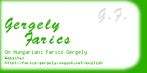 gergely farics business card